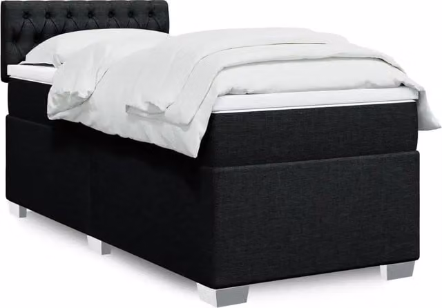 Giroletto a Molle con Materasso Nero 90x190 cm in Tessuto 3288052