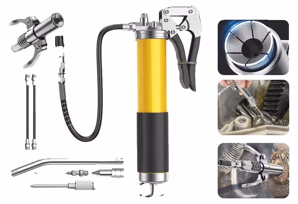 Pressa idraulica, 8000 PSI, con due tubi di prolunga, design a prova di perdite, impugnatura a pistola, set di accessori completo