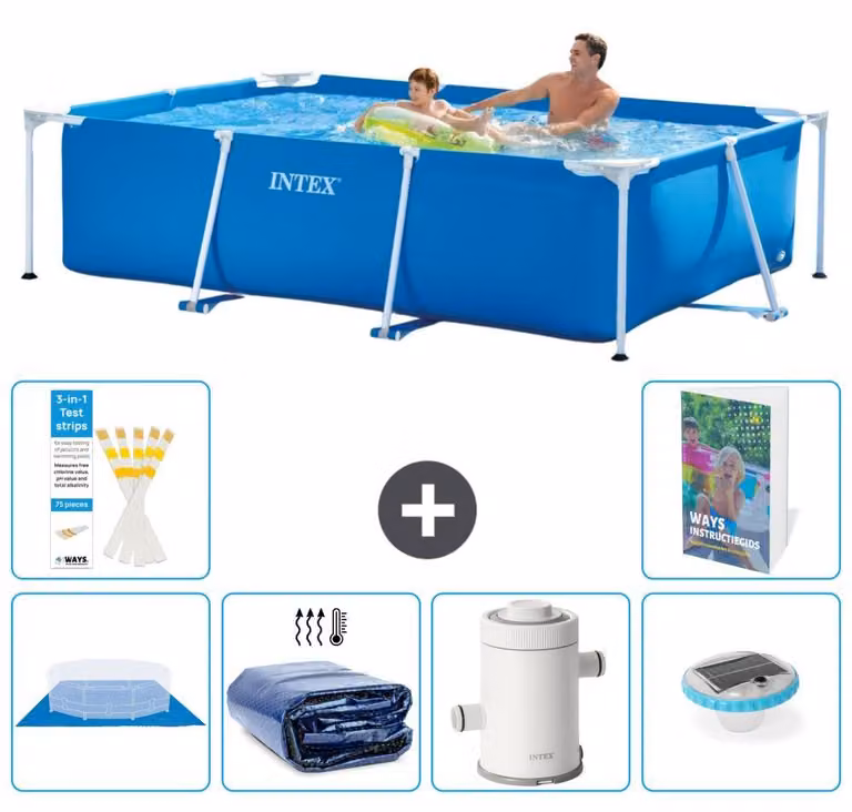 Piscina fuori terra rettangolare - 260x160x65 cm - composta da 5 elementi, modello S98