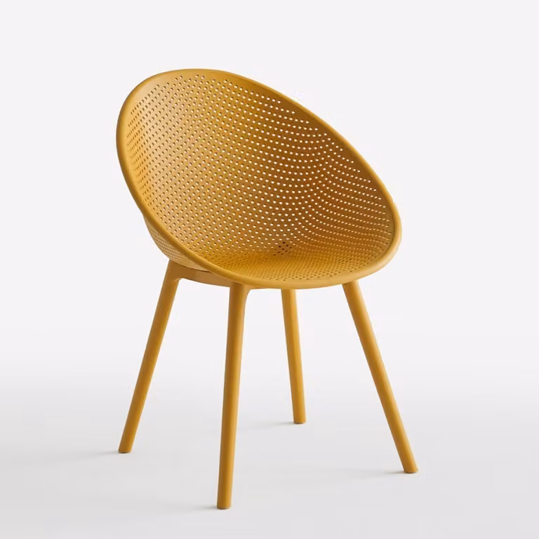 Sedia moderna per sala da pranzo, giardino, cucina, area esterna Arielle - Giallo