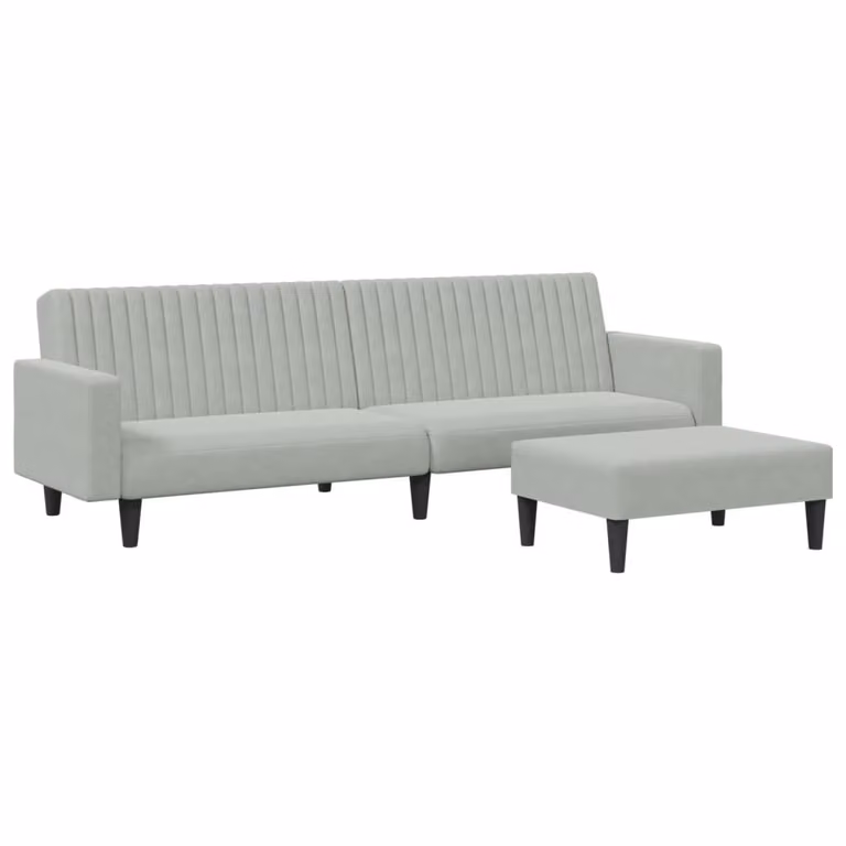 SYFAX™ Set di Divani 2 pz Grigio Chiaro in Velluto