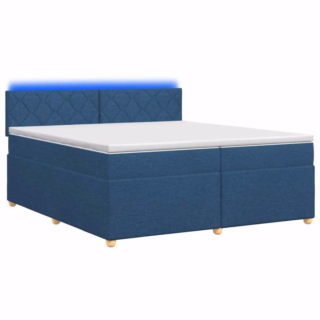 Letto box spring ibrido vidaXL con materasso a molle insacchettate e base contenitore, colore blu e bianco, L/P: 200 x 200 cm – 2