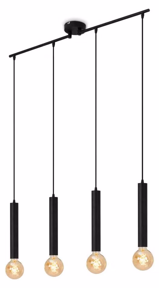 Briloner Leuchten LONGA - Lampade a sospensione - 4031045 - Acciaio nero - 4 luci - Attacco E27 max. 60 Watt - 85 x 10 x 110 cm