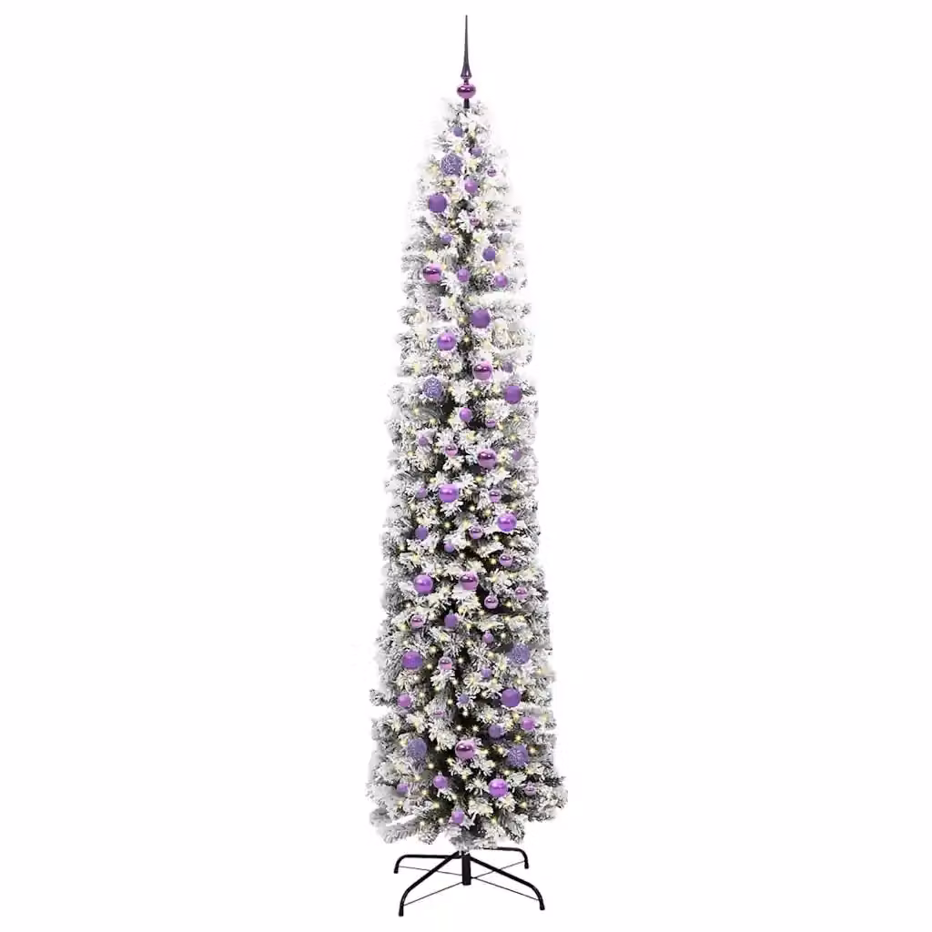 Albero di Natale artificiale moderno vidaXL verde con 300 LED luce bianca calda, Altezza: 240 cm – 2