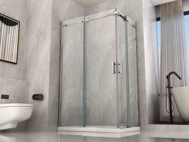 Box doccia due lati scorrevole cristallo 8mm trasparente h.195 FLUIDA 70x70 cm