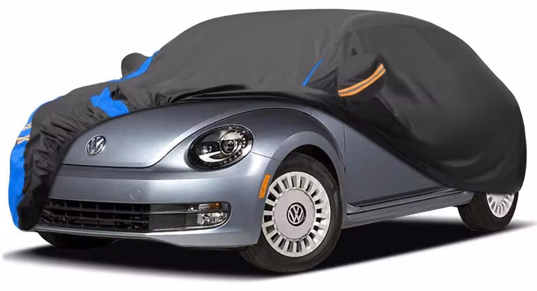 Copertura impermeabile per auto, adatta a vetture con portellone posteriore inclinato, dimensioni 435-450 cm, protezione per tutto l'anno, con custodia per il trasporto