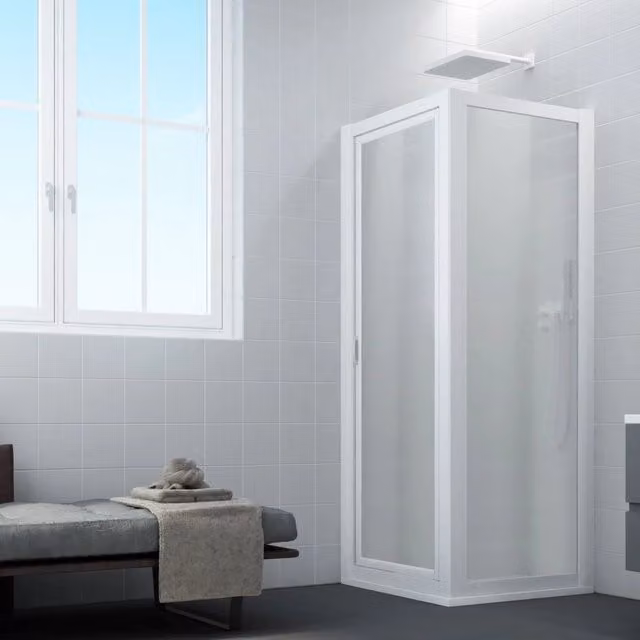 Box doccia pivotante rettangolare Sigma Duo FORTE in acrilico bianco L: 70 cm, P: 95 cm, H: 190 cm