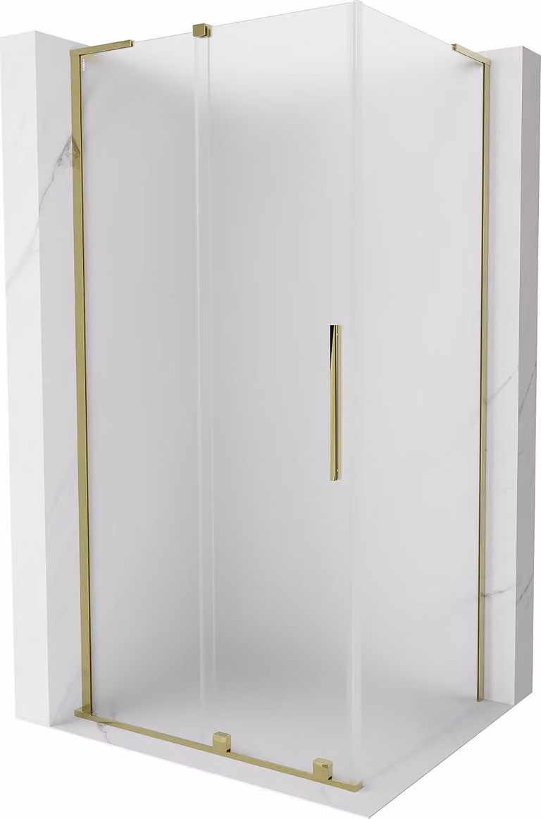 Mexen Velar L cabina doccia scorrevole 90 x 75 cm, satinato, oro - 871-090-075-33-50