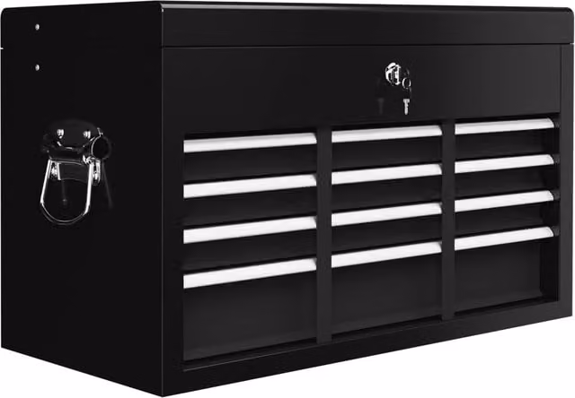 Cassettiera per attrezzi Minimal con 3 cassetti in acciaio nero L: 60 cm, P: 26 cm, H: 34 cm