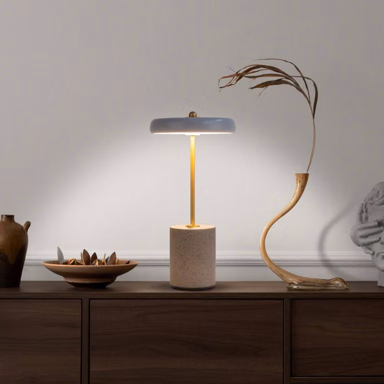 Näve Lampada da tavolo a LED Seta, dimmerabile, Alluminio / Grigio / Zincato, Soggiorno / Sala da pranzo, calcestruzzo / cemento, Moderno, Lampada da tavolo LED