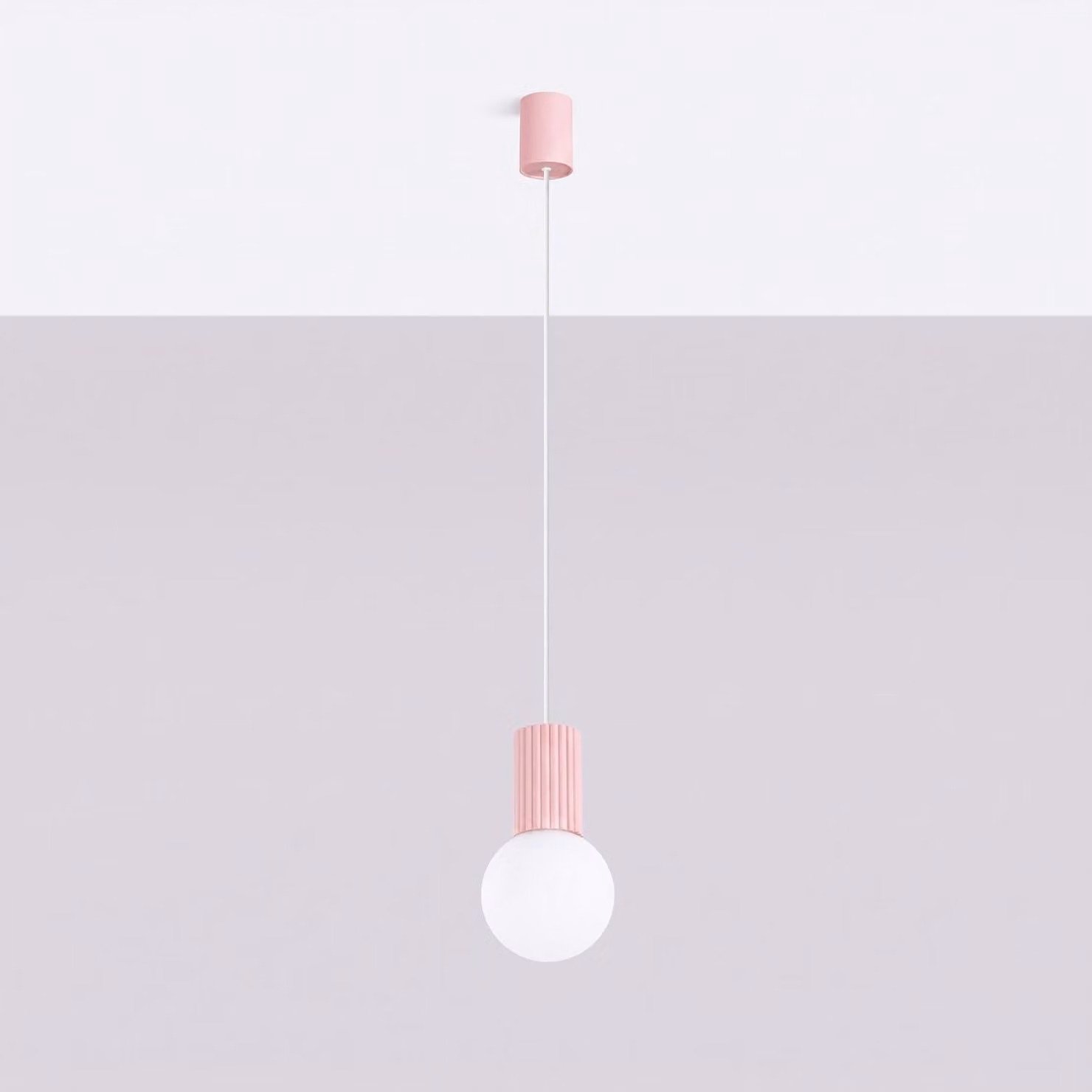 Lampada a sospensione HALO 1 rosa 1xG9 8W alluminio/vetro 120x12x12cm Sollux Lighting