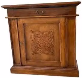Credenza madia Alberta in legno 1 anta con rilievo 1 cassetto noce Bassano