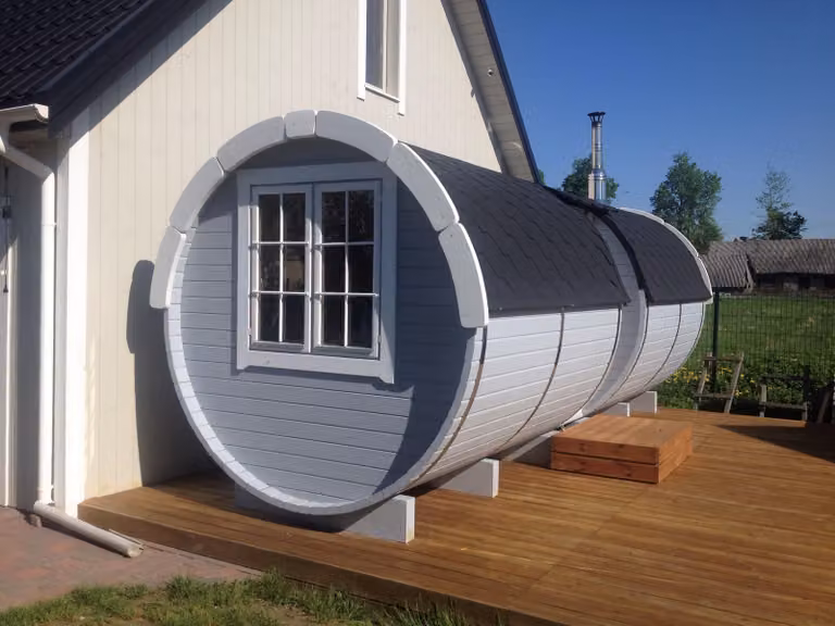 Saunas Fasssauna Fass Sauna Garten 46mm Trockensauna mit Schindeln
