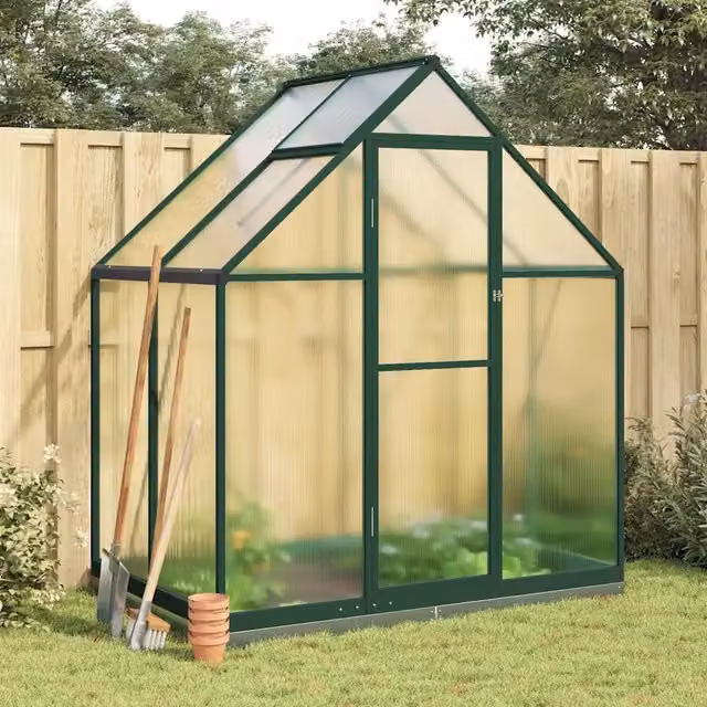 Serra Videx in alluminio con copertura in policarbonato verde e trasparente, L: 169 cm, P: 114 cm, H: 202 cm