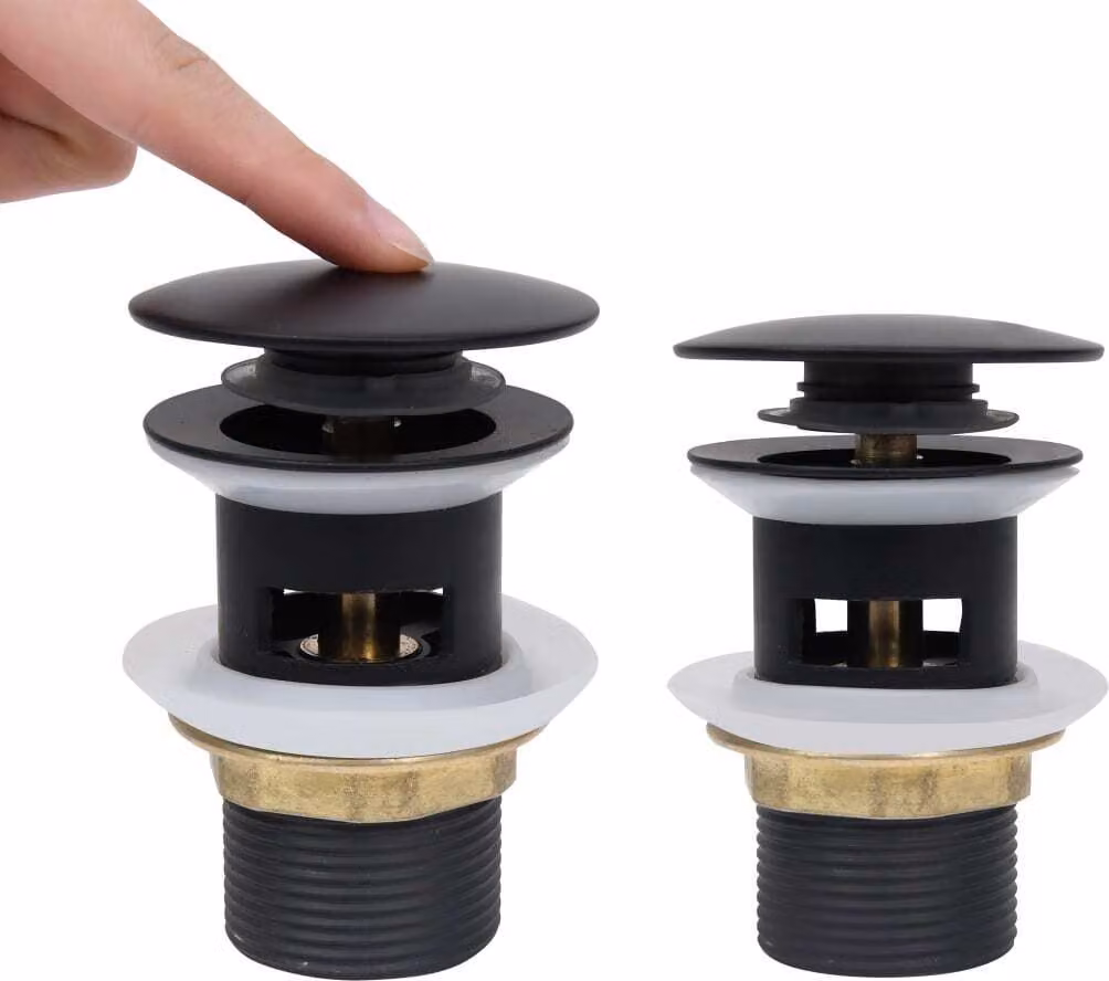 Scarico a Pressione con Funzione Troppopieno Nero 6,4x6,4x9,1cm
