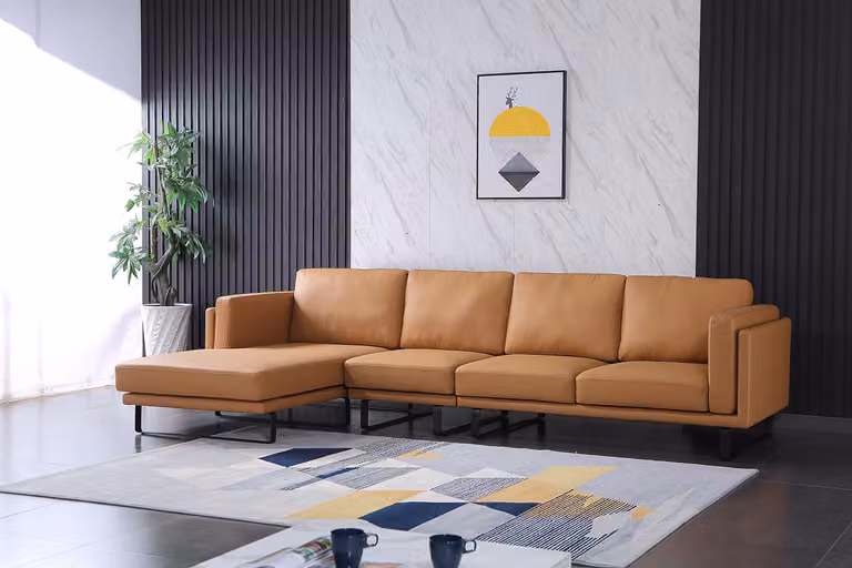 Eckcouch Design Ecksofa Wohnzimmer Möbel Moderne Lederpolster Couch Sofa L-Form