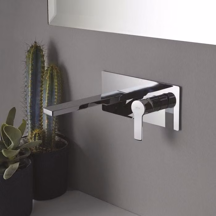 Kronenbach Neura 2.0: Miscelatore da parete per lavabo, con sporgenza di 20 cm, comprensivo di corpo principale