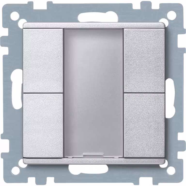 Pulsante KNX 2x plus, alluminio - Sensore a sfioramento 4 volte per automazione domestica KNX 627660