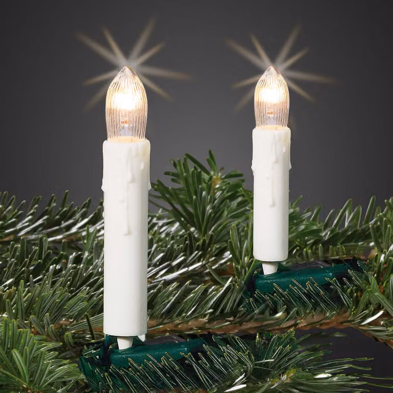 Candele fiabesche per interni, 30 luci, lunghezza luce 1160cm, albero bianco, spina