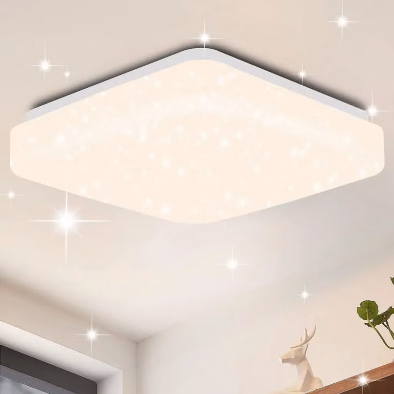 ZMH Plafoniera a led per cameretta dei bambini lampada a soffitto cielo stellato piccola angolare 15W 4000K 21cm bianco neutro moderna per camera da letto scala corridoio ufficio
