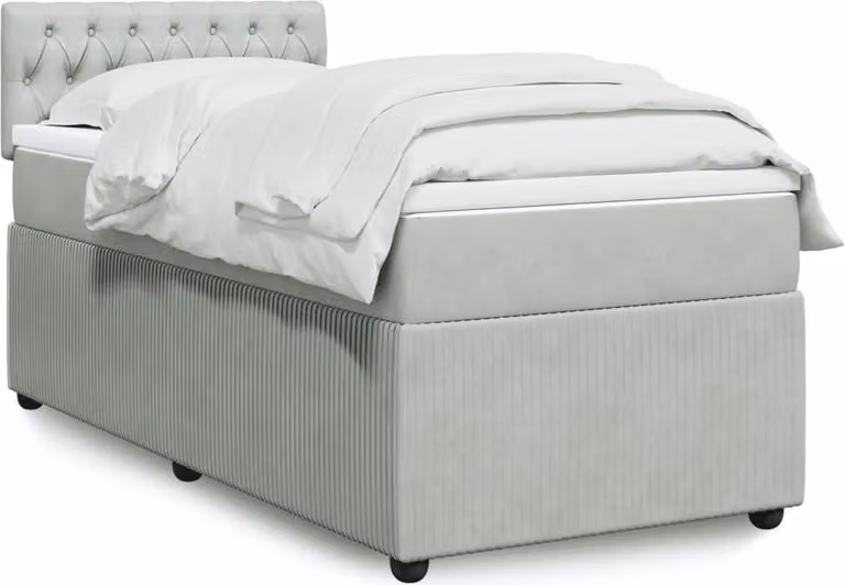 Maison Exclusive - Giroletto a Molle con Materasso Grigio Chiaro 90x200 cm Velluto