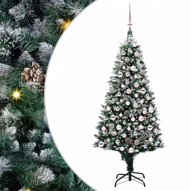 Albero di Natale Artificiale-Albero Natalizio con 300 LED Verde 180 cm 111680