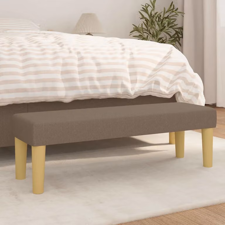 Panca moderna vidaXL in tessuto beige L: 100 cm, P: 30 cm, H: 30 cm