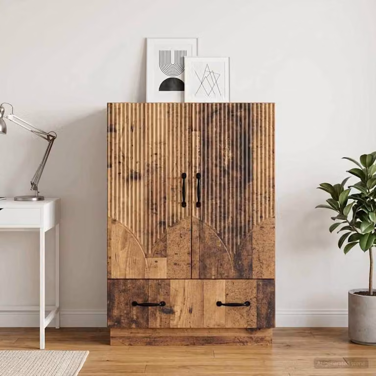 Credenza moderna vidaXL in legno ingegnerizzato color marrone L: 66 cm, P: 34,5 cm, H: 92 cm