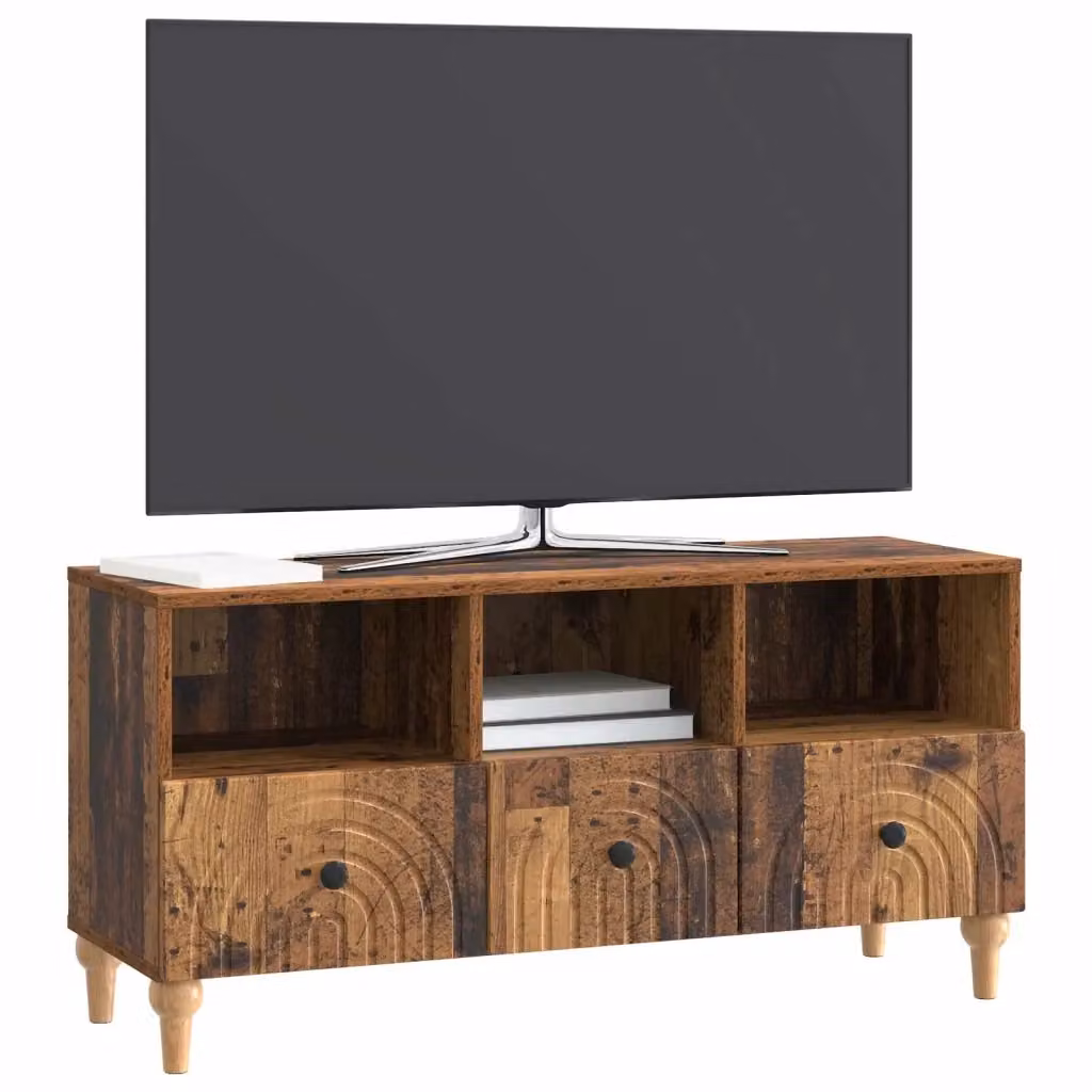 Mobile TV-Credenza moderno Design In in legno marrone L: 102 cm, P: 34,5 cm, H: 50 cm – 2
