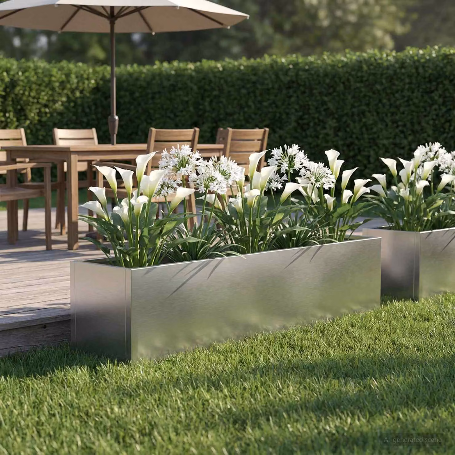 Vaso da giardino vidaXL in acciaio inox argento H: 80 cm, L: 20 cm, P: 20 cm