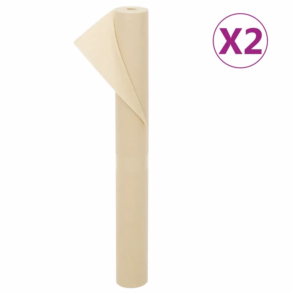 Set di 2 rotoli di copertura per piante vidaXL in plastica beige per protezione invernale e orto, L: 10 m, H: 1,6 m
