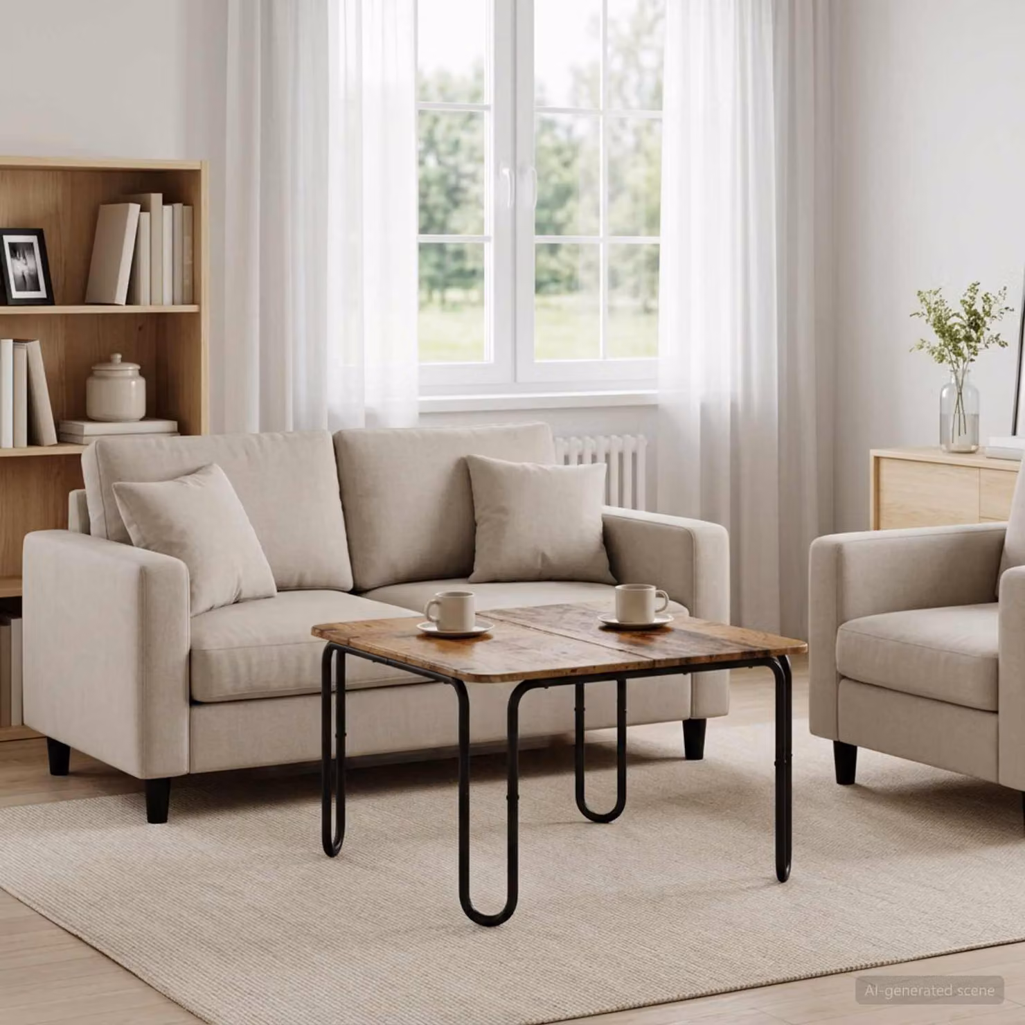 vidaXL Tavolino da salotto moderno in legno marrone L/P/H: 59 x 59 x 45 cm
