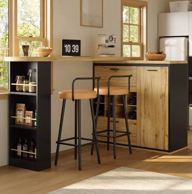 Tavolo da pranzo allungabile 138-220 x 39 x 105 cm effetto legno con contenitori
