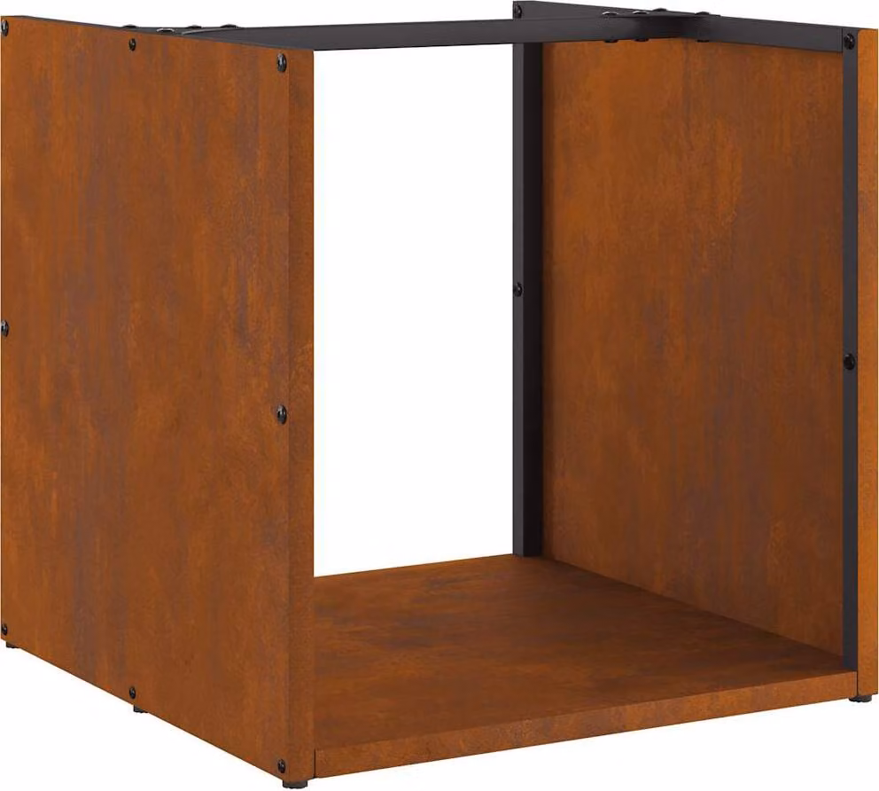 Rastrelliera per Legna da Ardere 40x40x40 cm in Acciaio Corten