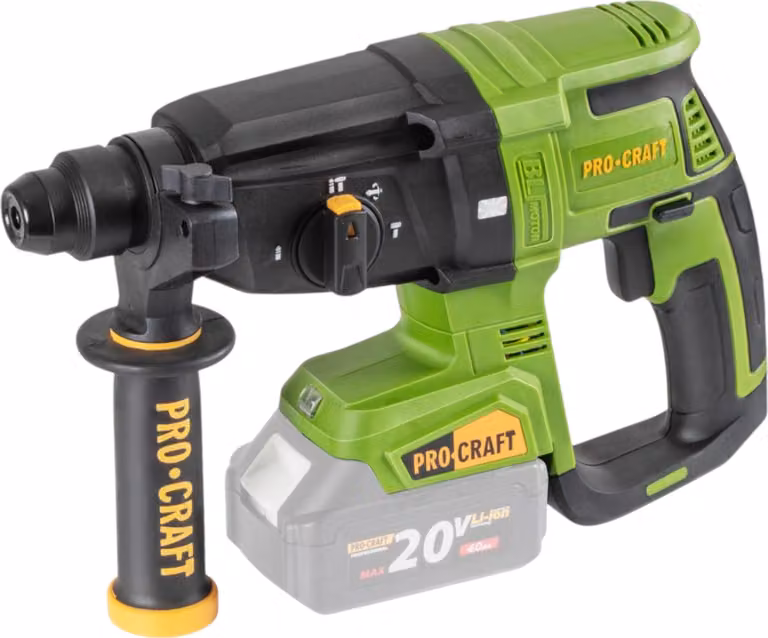 Procraft PHA40bb Martello perforatore a batteria 20 V 2,6 J SDS plus Brushless Solo - senza batteria, senza caricabatterie