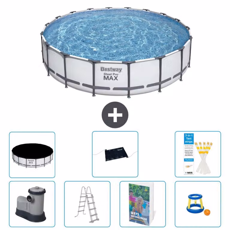 Bestway Steel Pro MAX, piscina in acciaio, forma rotonda - 549x122 cm - 6 pezzi, modello S559