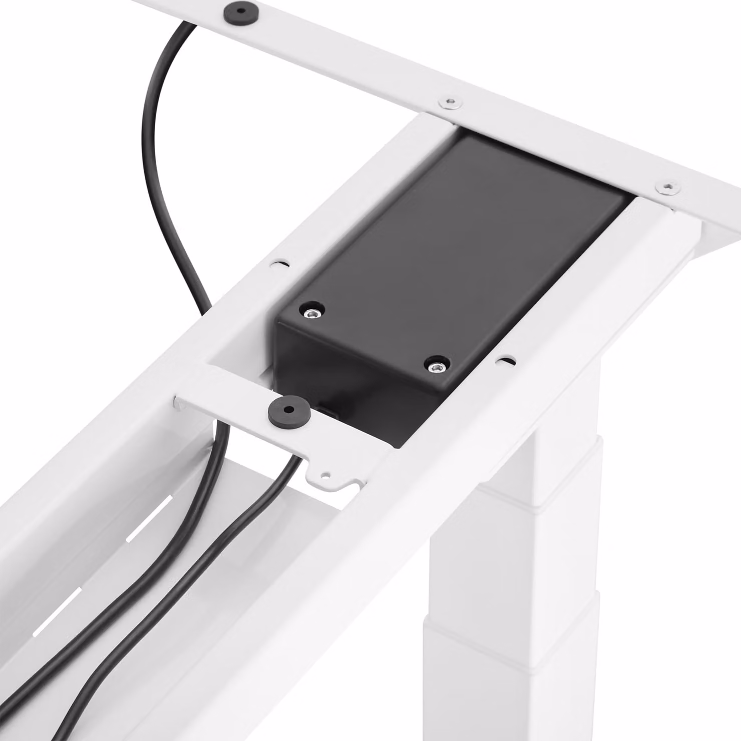 Telaio per scrivania regolabile in altezza tectake Denis, bianco, L: 110-190 cm, P: 68 cm, H: 58-123 cm