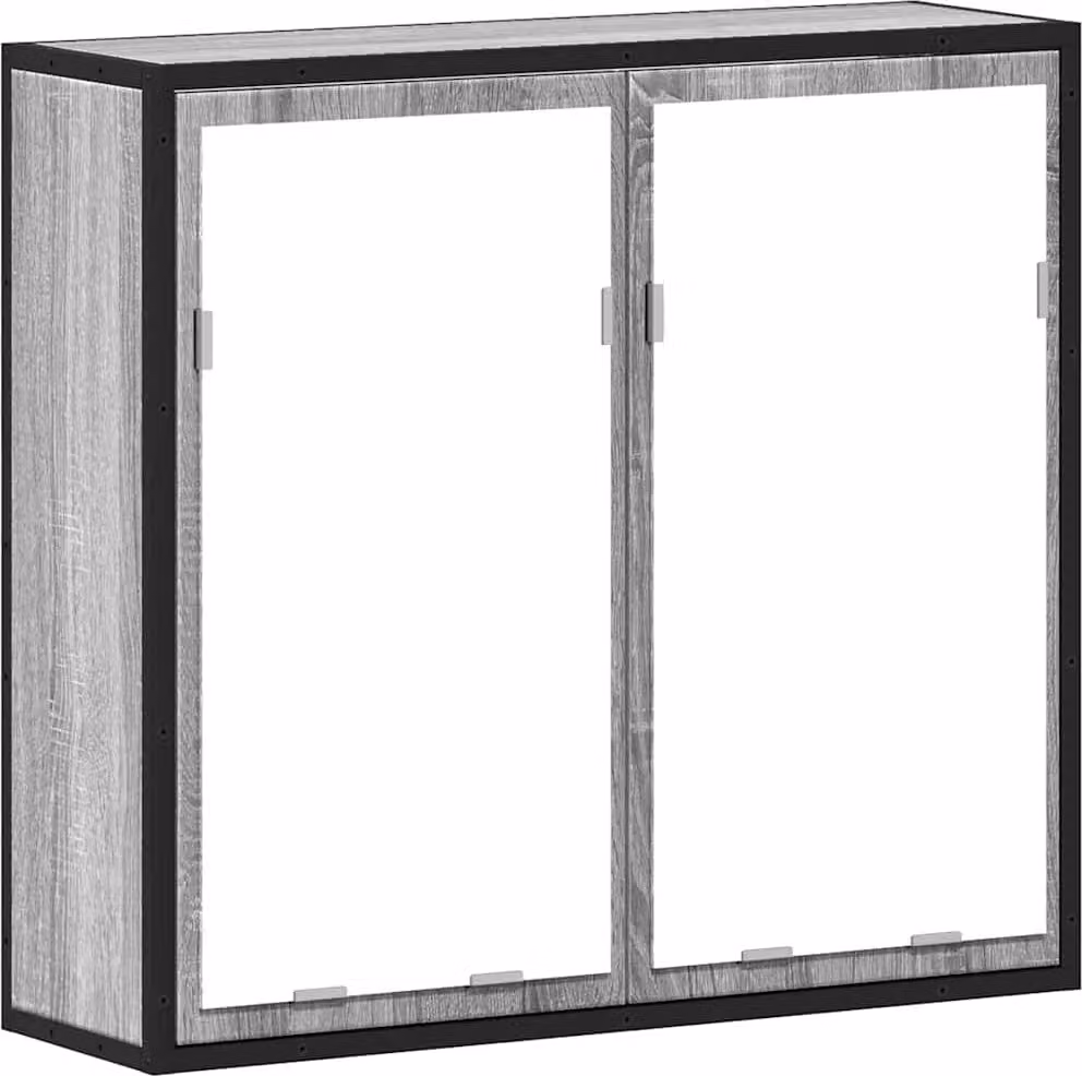 Mobile Specchio da Bagno Grigio Sonoma 65x20x60 cm Multistrato