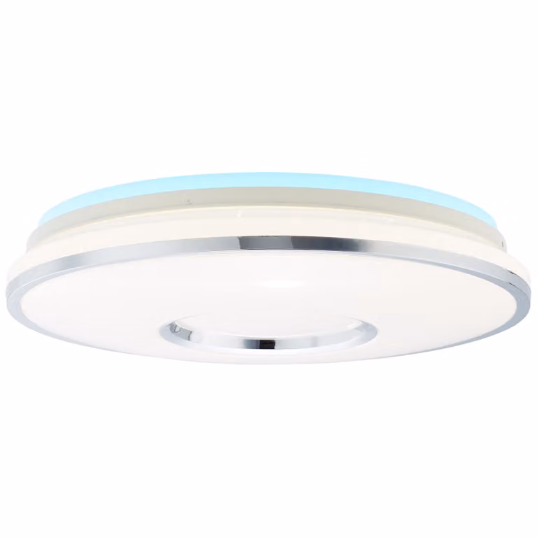 BRILLANTE plafoniera LED VISITATION | plafoniera funzionale dimmerabile in continuo con telecomando | colore della luce regolabile | 32W 3200 lumen da 3000 a 6500 Kelvin | plastica/metallo | bianco/argento | Ø 49cm