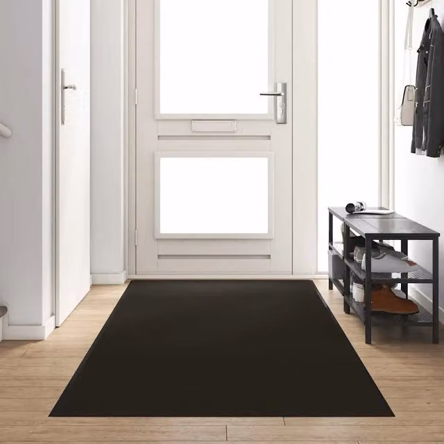 Tappetino rettangolare moderno vidaXL nero in 100% poliammide L: 120 cm, P: 400 cm – 1