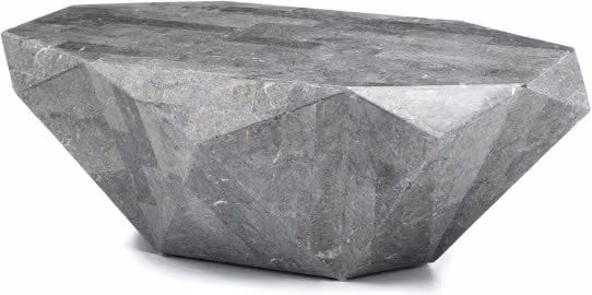 Tavolino Diamond Stones in pietra naturale grigia, L: 120 cm, P: 70 cm, H: 40 cm