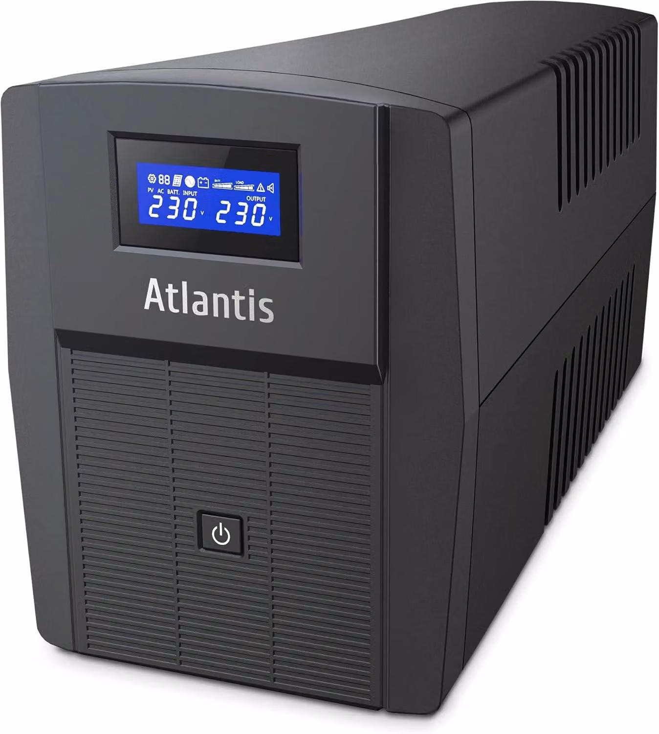 A03-HP2003 Gruppo di continuità a onda sinusoidale continua da 1500 VA, 900 W, tecnologia Line Interactive, display LCD, connessione USB-HID, 3 prese IEC + 2 prese di corrente con messa a terra + alimentatore