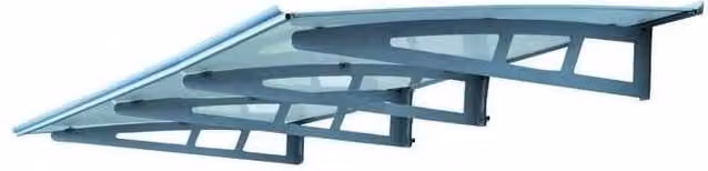 Pensilina in alluminio Blinky grigio e trasparente L: 270 cm, P: 95 cm