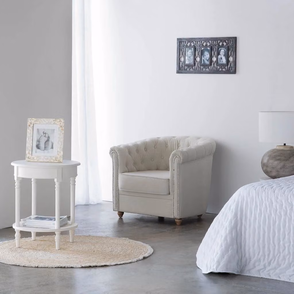 Poltrona imbottita Wanderlust Deco bianca L/P/H: 80 x 80 x 48/72 cm – 2