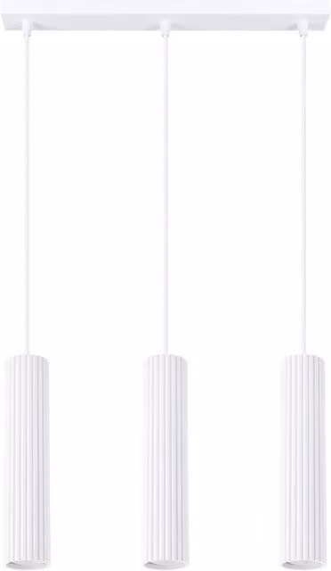 Lampada a sospensione moderna Pure Lume bianca in alluminio con 3xGU10 dimmabile