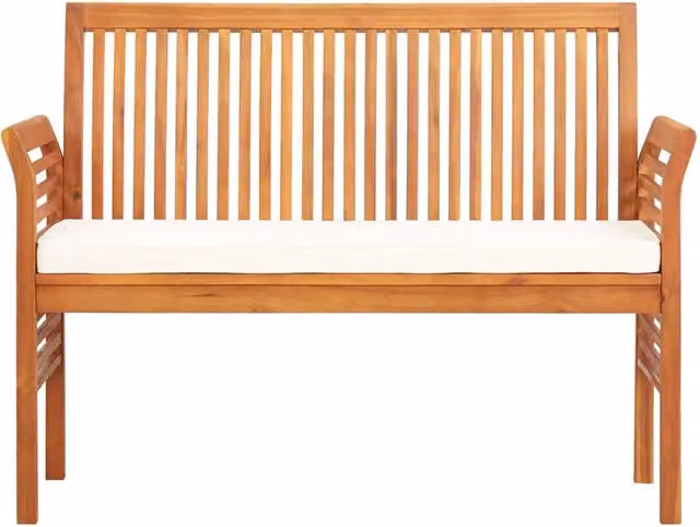 Panca da Giardino a 2 Posti-Sgabello-Panca da esterno 120 cm in Legno Massello di Acacia