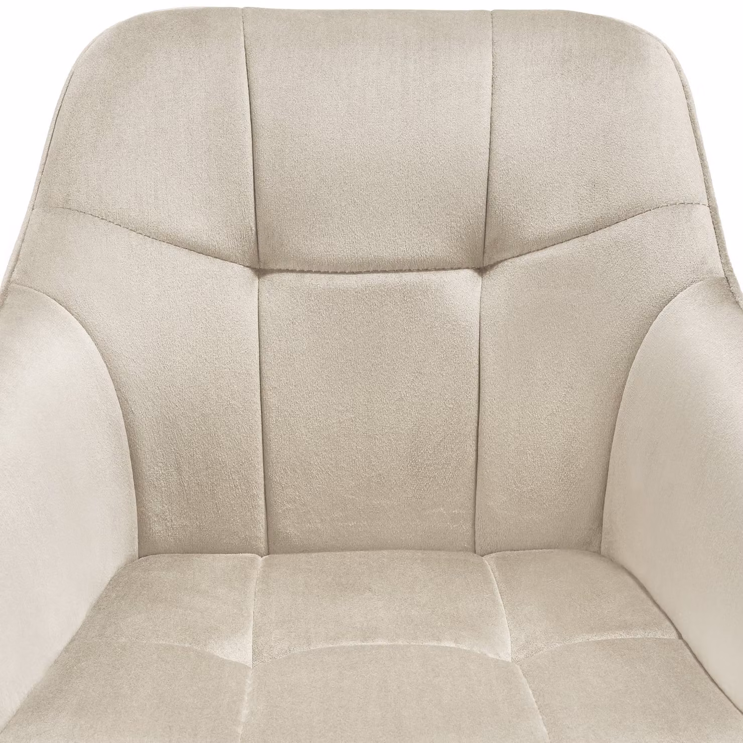 Sedia Marilyn TecTake in velluto trapuntato color beige e oro per soggiorno e sala da pranzo
