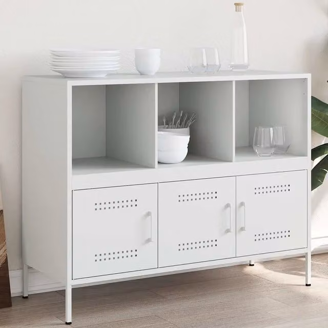 Credenza Bianca 100,5x39x79 cm in Acciaio 843095