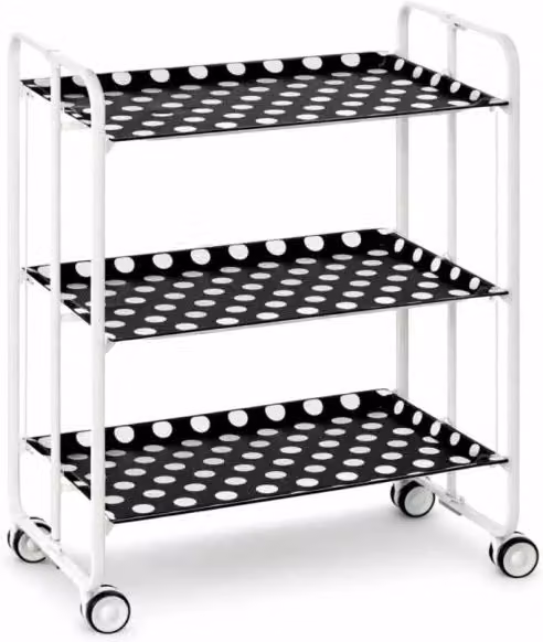 Carrello da cucina pieghevole bianco con ruote BAUHAUS 3 ripiani