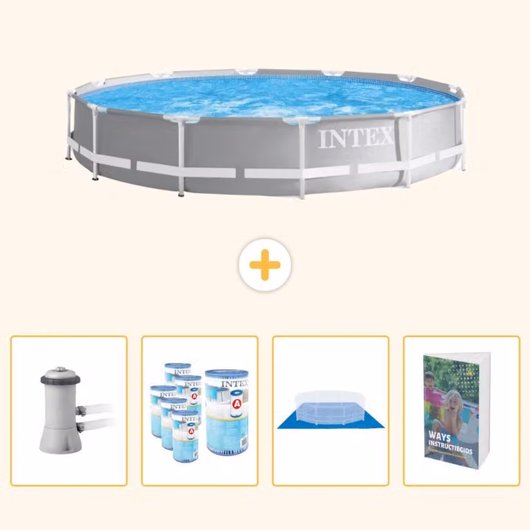 Struttura per piscina a forma di prisma - 366x76 cm - composta da 5 elementi - modello SCB119